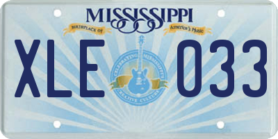 MS license plate XLE033
