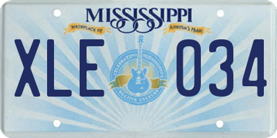 MS license plate XLE034