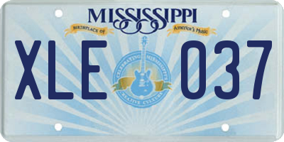 MS license plate XLE037