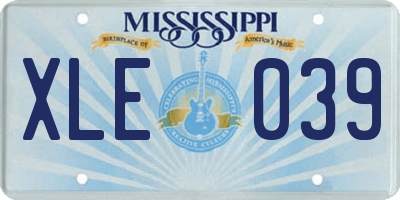 MS license plate XLE039