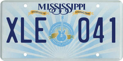 MS license plate XLE041