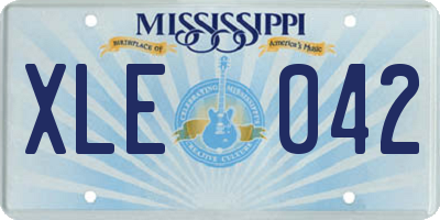 MS license plate XLE042