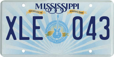 MS license plate XLE043