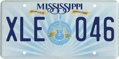 MS license plate XLE046