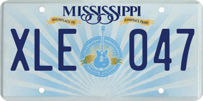 MS license plate XLE047
