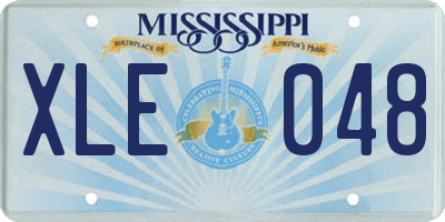 MS license plate XLE048