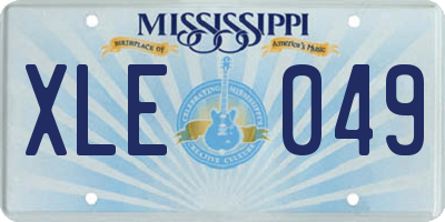 MS license plate XLE049