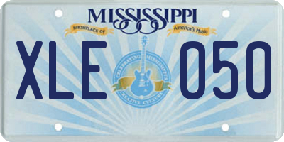 MS license plate XLE050