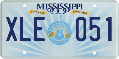 MS license plate XLE051