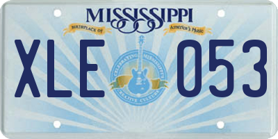 MS license plate XLE053