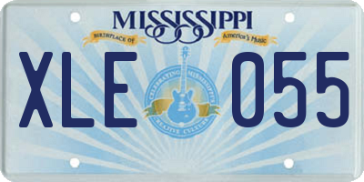 MS license plate XLE055