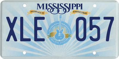 MS license plate XLE057
