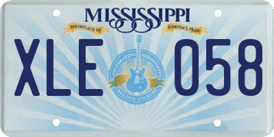 MS license plate XLE058