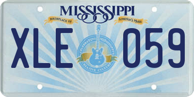 MS license plate XLE059