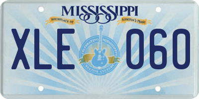 MS license plate XLE060