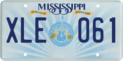 MS license plate XLE061