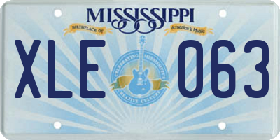 MS license plate XLE063