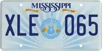 MS license plate XLE065