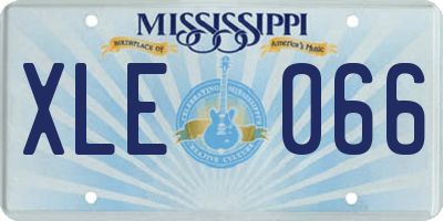 MS license plate XLE066