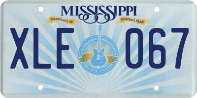 MS license plate XLE067
