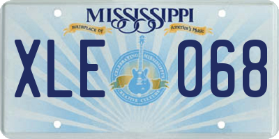 MS license plate XLE068