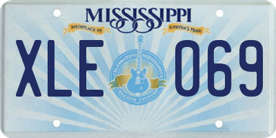 MS license plate XLE069
