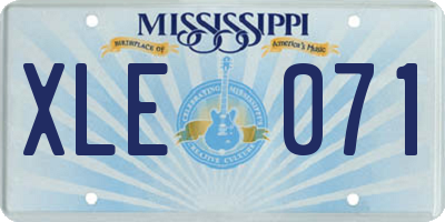 MS license plate XLE071