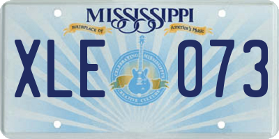 MS license plate XLE073