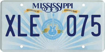 MS license plate XLE075