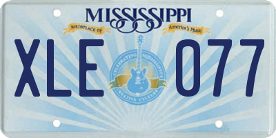 MS license plate XLE077