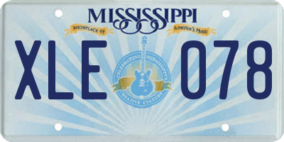 MS license plate XLE078