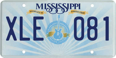 MS license plate XLE081