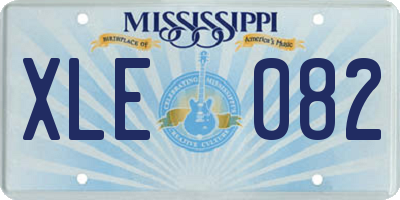 MS license plate XLE082