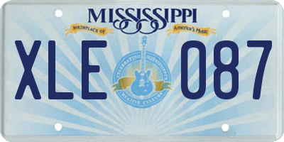 MS license plate XLE087