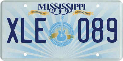 MS license plate XLE089