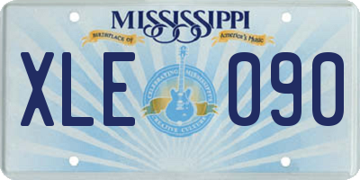 MS license plate XLE090
