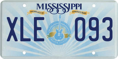 MS license plate XLE093