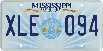 MS license plate XLE094