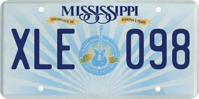 MS license plate XLE098