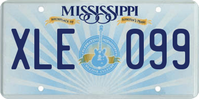 MS license plate XLE099
