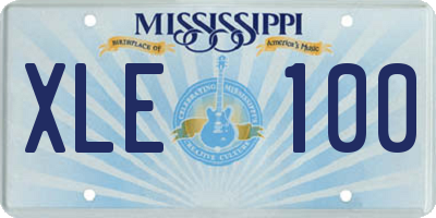 MS license plate XLE100