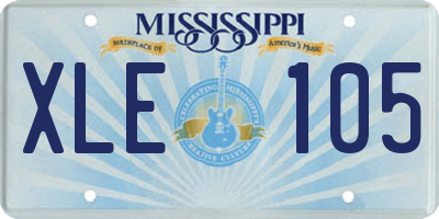 MS license plate XLE105