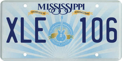 MS license plate XLE106