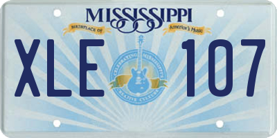 MS license plate XLE107