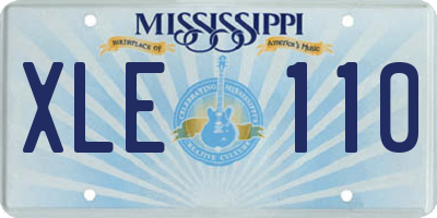 MS license plate XLE110