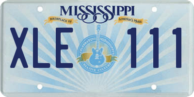 MS license plate XLE111