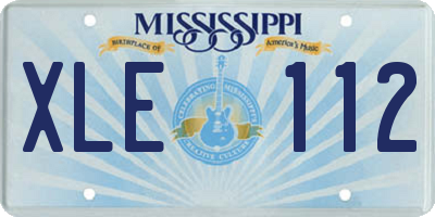 MS license plate XLE112