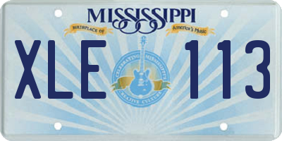 MS license plate XLE113