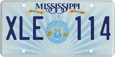 MS license plate XLE114