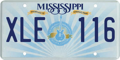 MS license plate XLE116